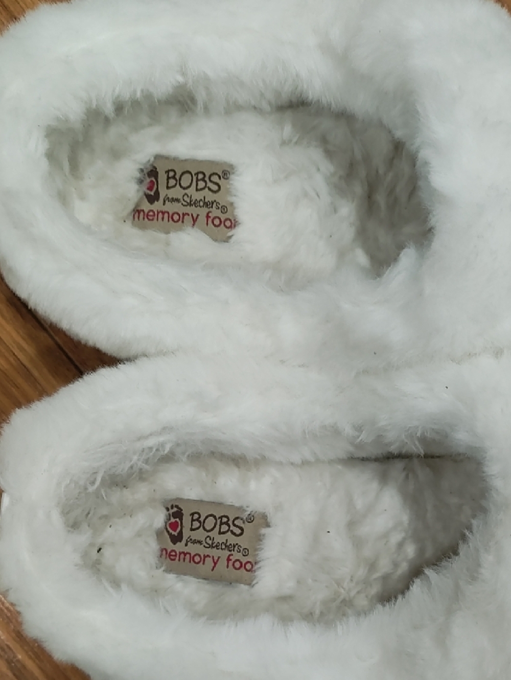 BOBS from Skechers White Cable Knit Faux Fur Slippers - Picture 2 of 10